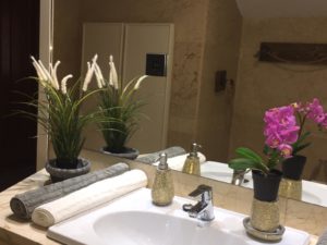 Vista baño y lavabo